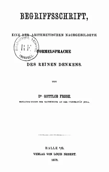 Titelblatt der Begriffsschrift von 1879 mit Titel und Verlagsangabe