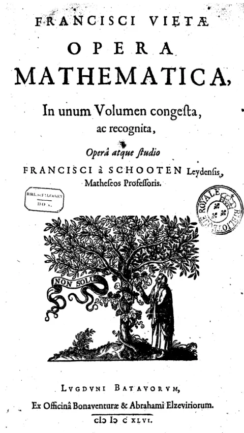Titelblatt der Opera mathematica von François Viète, Leiden 1646