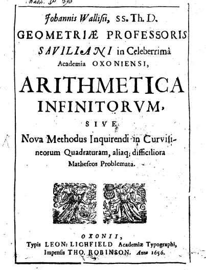 Titelseite der Arithmetica infinitorum von John Wallis, Oxford 1656